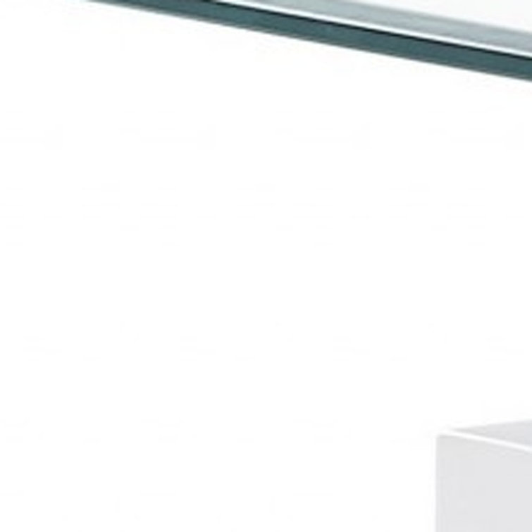 Modern White Glossy and Clear Glass 26" Square End Table