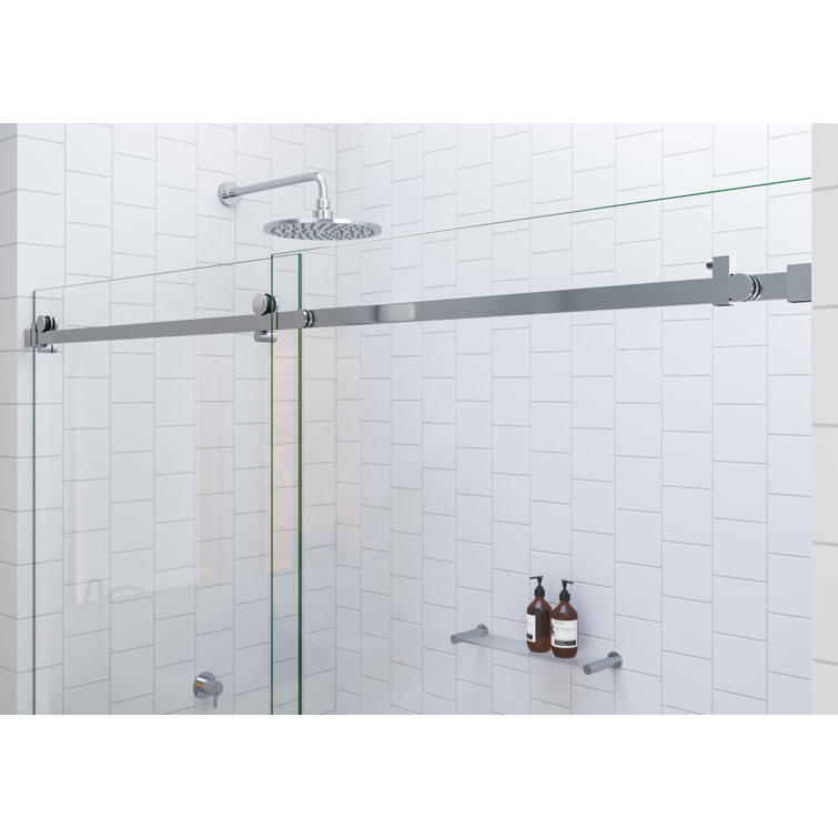 Astro 52" x 78" Frameless Glass Sliding Shower Door in Chrome