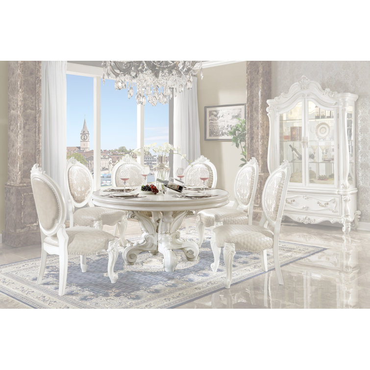 Versailles 60" Bone White Round Wood Dining Table