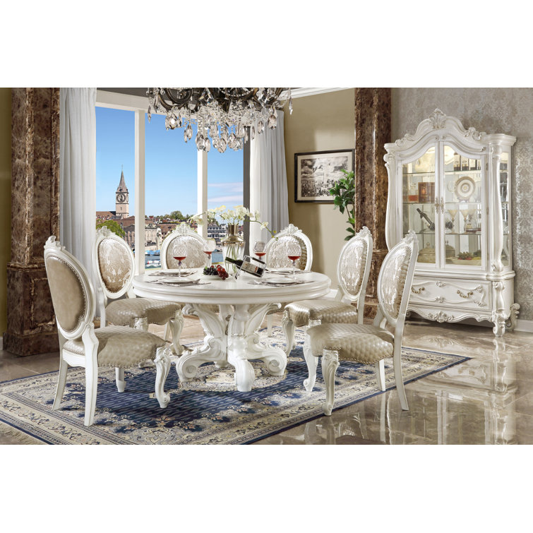 Versailles 60" Bone White Round Wood Dining Table