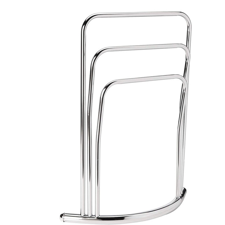 Chrome 3-Bar Free Standing Towel Rack Stand