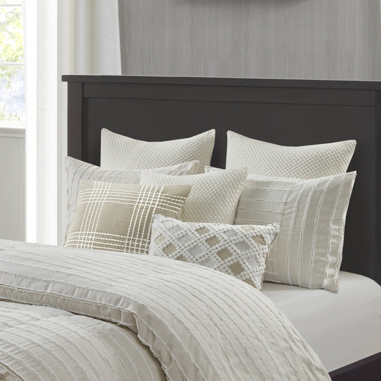 Ivory King Cotton Jacquard Down Alternative Bedspread Set