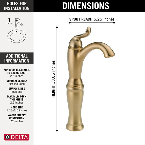 Modern Elegance 12-inch Bronze Zinc Single Hole Vessel Faucet
