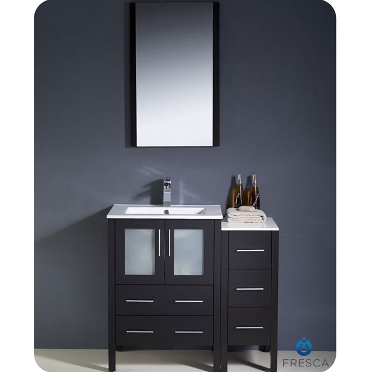 Espresso Engineered Wood Modern Freestanding Bathroom Vanity Base