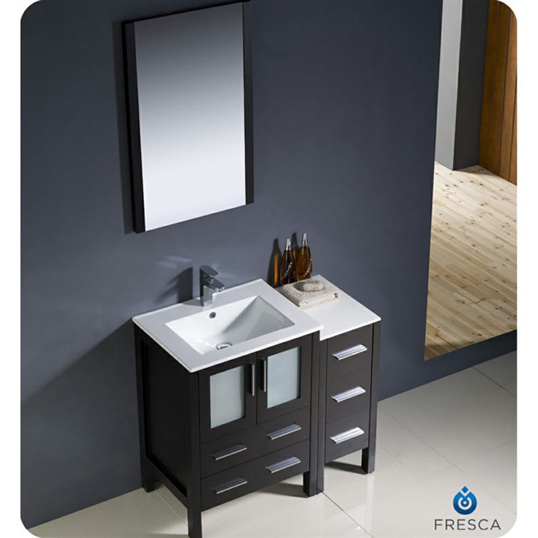 Espresso Engineered Wood Modern Freestanding Bathroom Vanity Base
