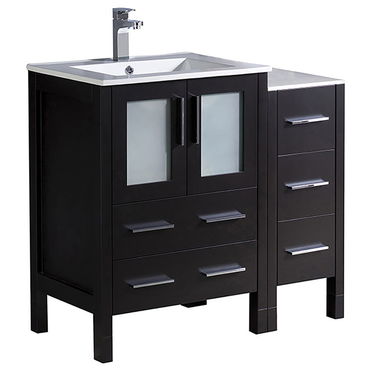 Espresso Engineered Wood Modern Freestanding Bathroom Vanity Base