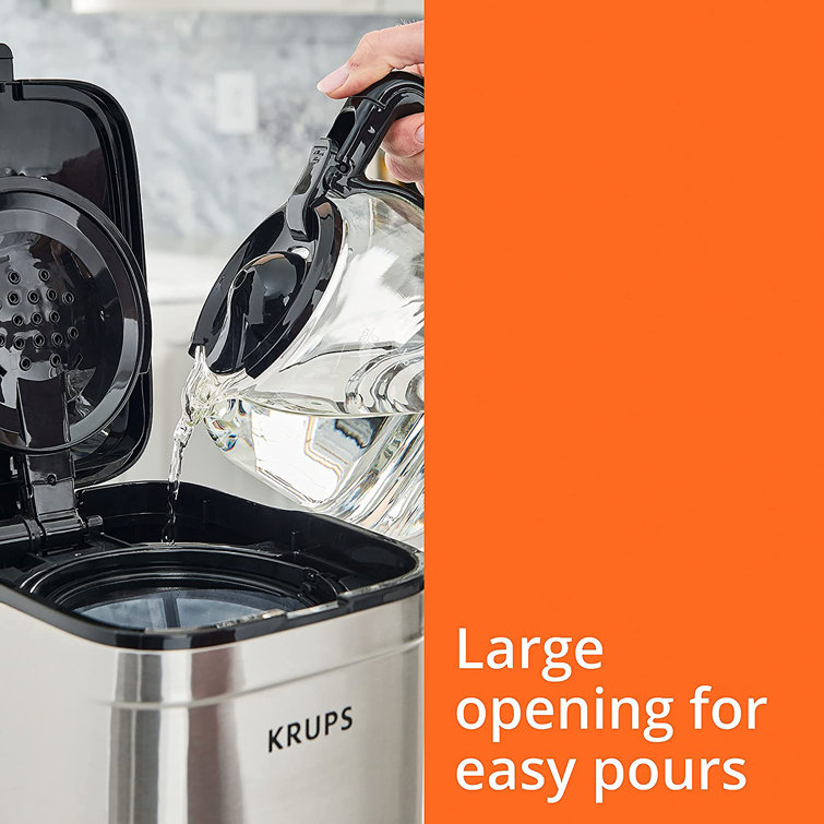 KRUPS 10-Cup Silver and Black Stainless Steel Coffee Maker