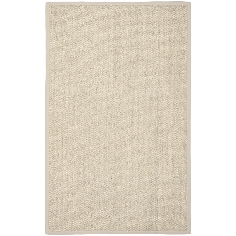 Handmade Ivory Diamond Trellis Wool and Cotton Rug