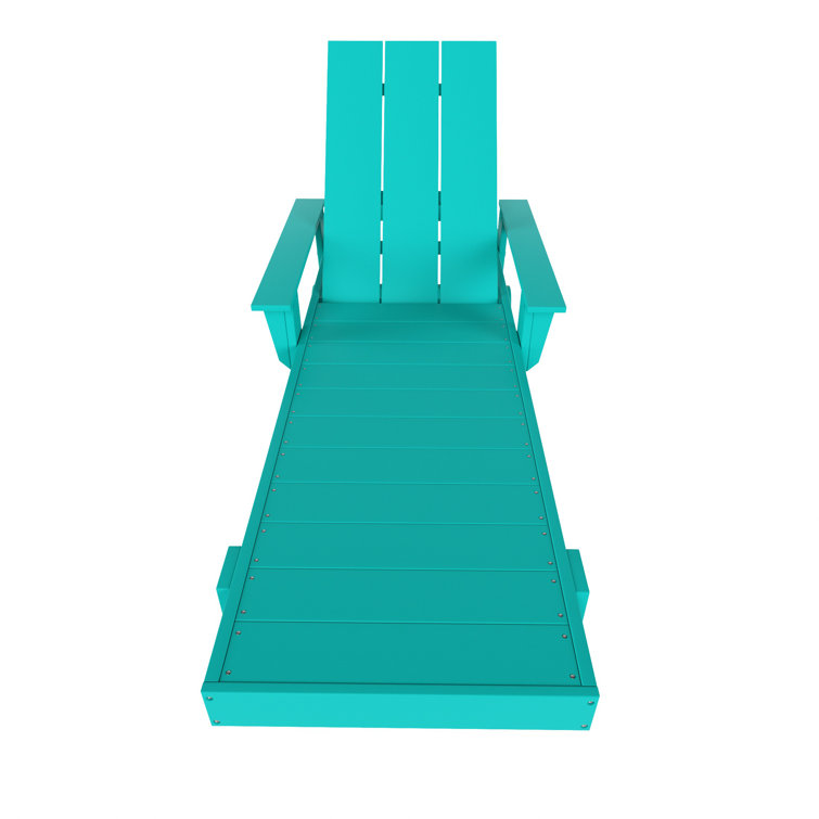 Turquoise Adjustable All-Weather Poly Outdoor Chaise Lounge