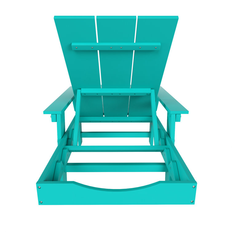 Turquoise Adjustable All-Weather Poly Outdoor Chaise Lounge