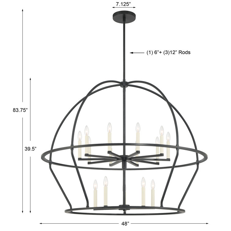 Roumel 15 Light Metal Geometric Chandelier