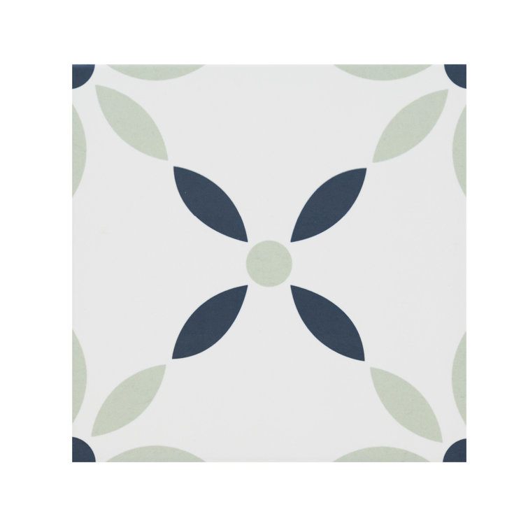 Greta 8'' x 8'' Matte Porcelain Encaustic Look Tile