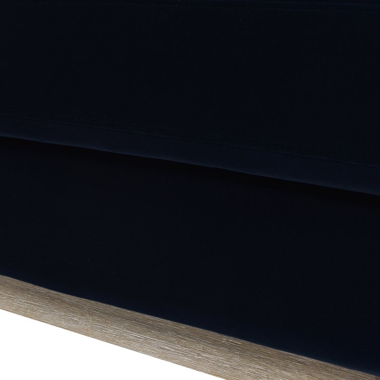 Knox Dark Navy Blue Velvet Armchair with Birch Legs