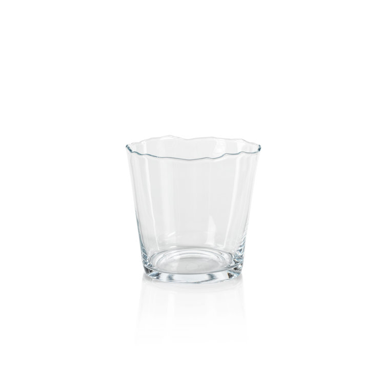 Clear Glass Irregular Rim Ice Bucket