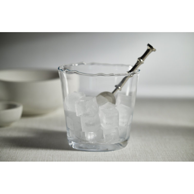 Clear Glass Irregular Rim Ice Bucket