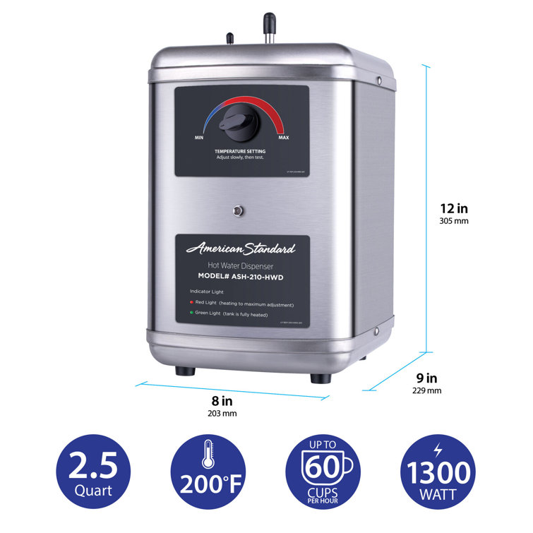Brushed Nickel Dual Handle Hot and Cold Water Dispenser
