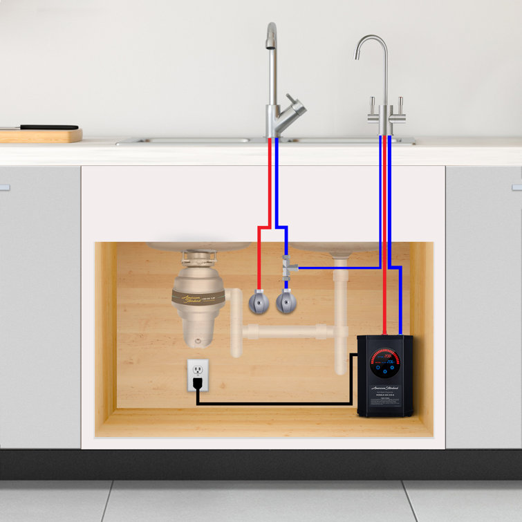 American Standard 41-ASH-410-F575-CH ASH410 Instant Hot Water Dispenser System, Single-Handle Faucet with Digital Touchpad Tank