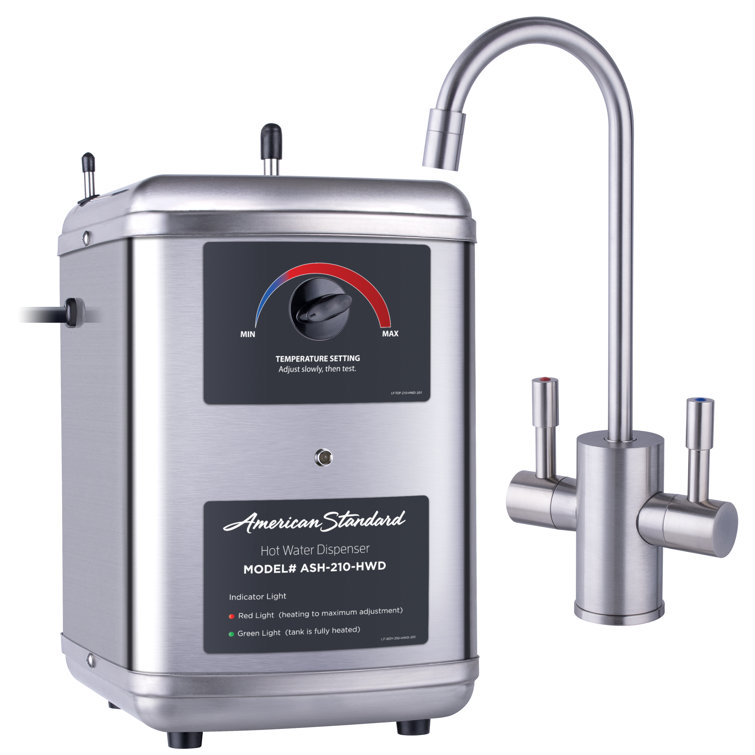 Brushed Nickel Dual Handle Hot and Cold Water Dispenser
