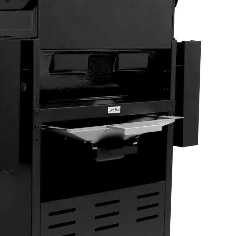 Compact Black and Copper 2-Burner Propane Gas Grill with Foldable Side Tables