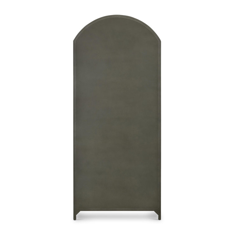 Belmont Modern Gunmetal Iron & Glass Tall Bookcase