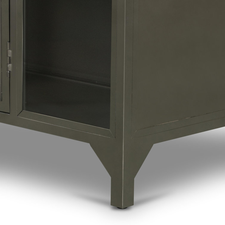 Belmont Modern Gunmetal Iron & Glass Tall Bookcase