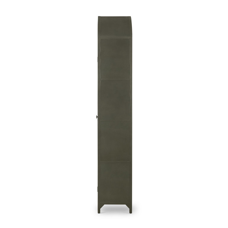 Belmont Modern Gunmetal Iron & Glass Tall Bookcase