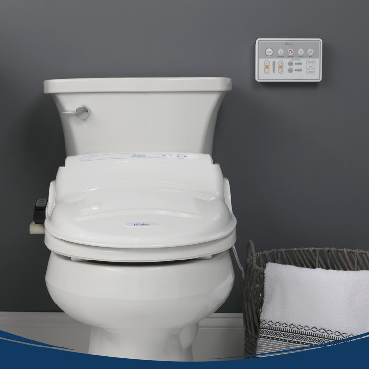 White Heated Electric Bidet Toilet Seat with Remote Control