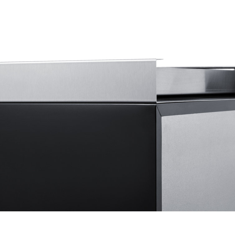 Silver Stainless Steel 15'' Slide-Out Storage Drawer