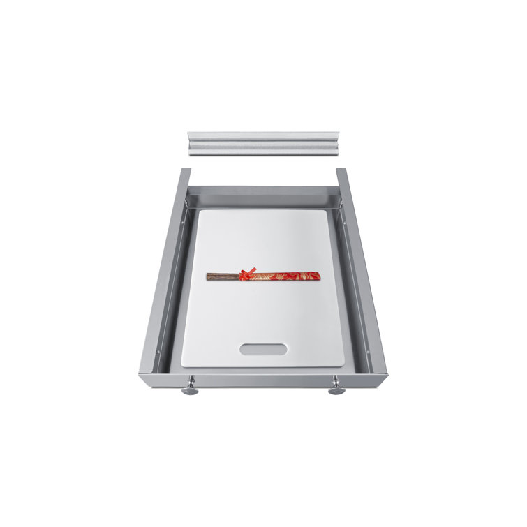 Silver Stainless Steel 15'' Slide-Out Storage Drawer