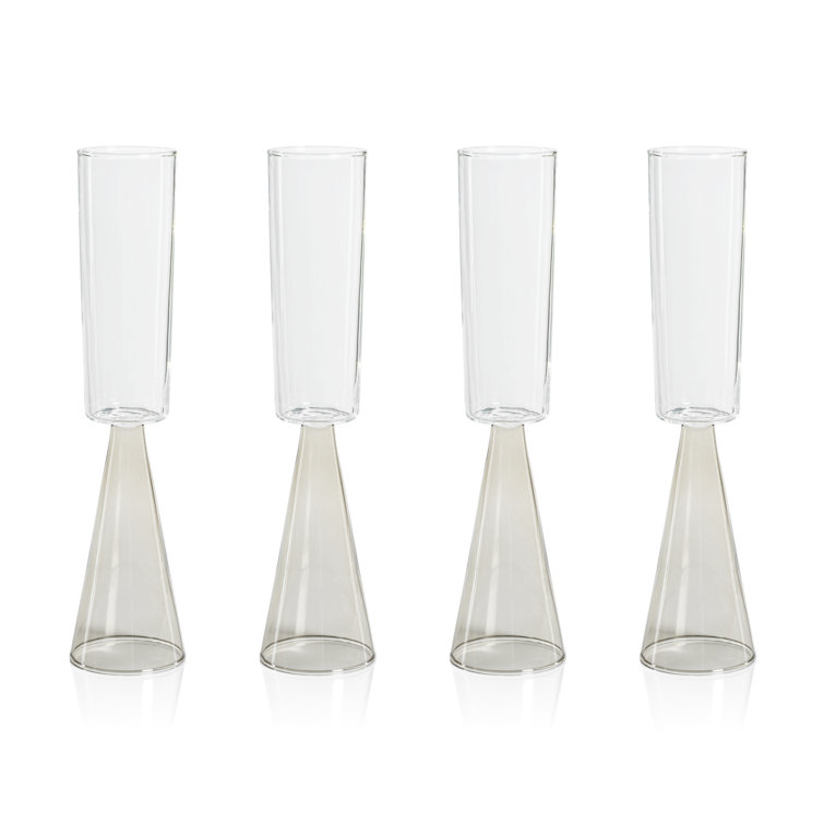 Smoke Glass Monticello Champagne Flutes, Set of 4