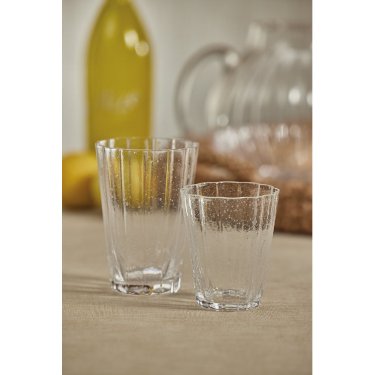 Barletta Clear Bubble Glass Tumblers, Set of 4