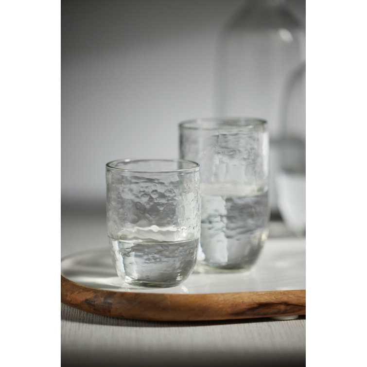 Clear Hammered Glass Tumbler Set, 10.14oz, Set of 4