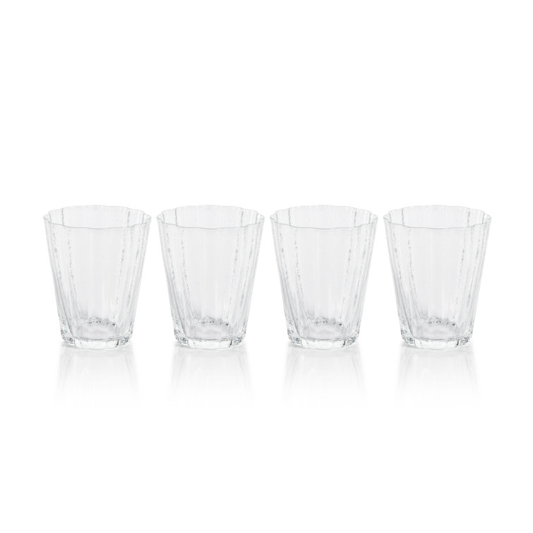 Barletta Clear Bubble Glass Tumblers, Set of 4