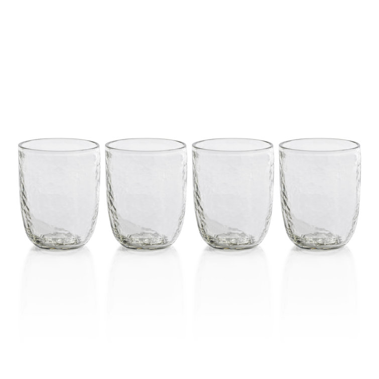 Clear Hammered Glass Tumbler Set, 10.14oz, Set of 4