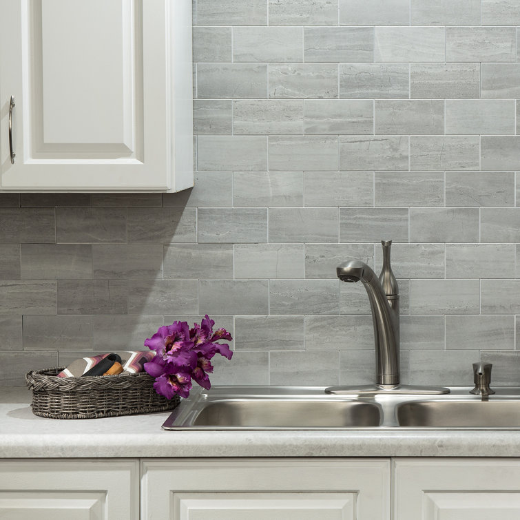 Gray PVC Peel and Stick Mosaic Tile for Kitchen and Bathroom