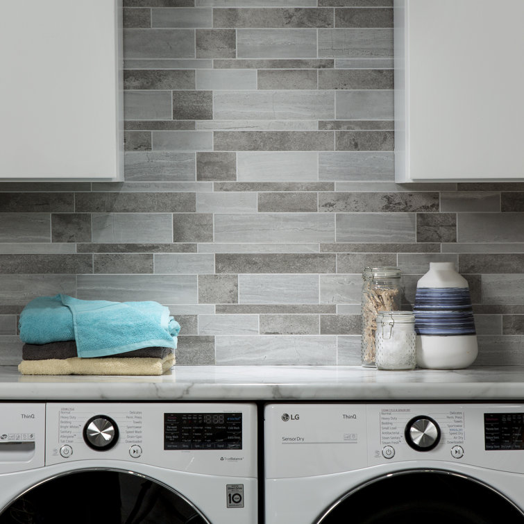 Ocean Corridor Gray and Blue Vinyl Peel and Stick Mosaic Tile Kit