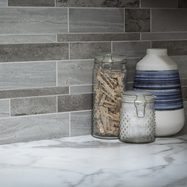 Ocean Corridor Gray and Blue Vinyl Peel and Stick Mosaic Tile Kit