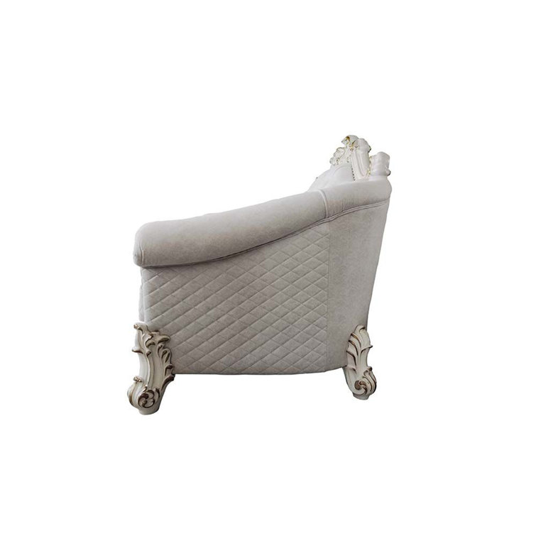 Vendome II Cream Tufted Sofa with Nailhead Trim and Rolled Arms