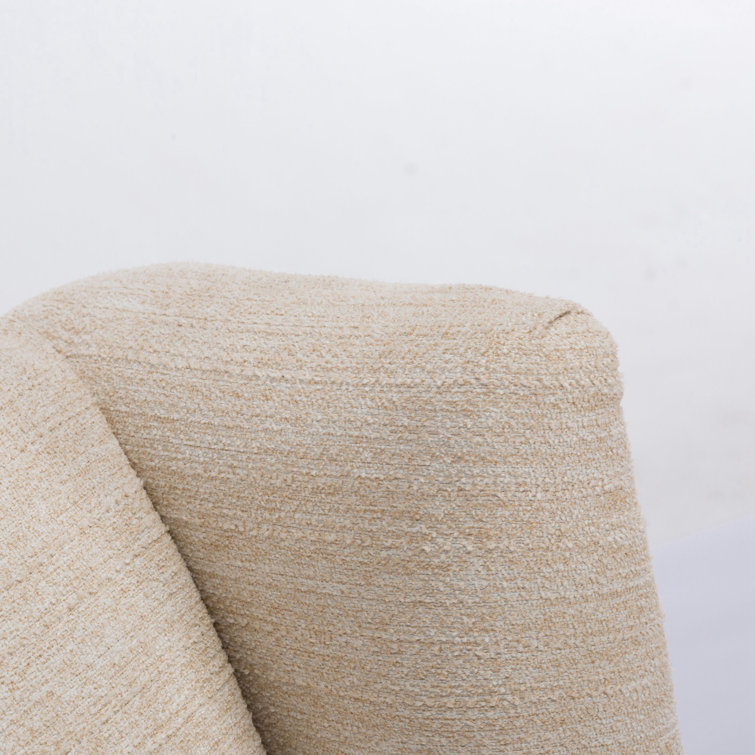 Serelda Transitional Beige Chenille Wingback Swivel Recliner