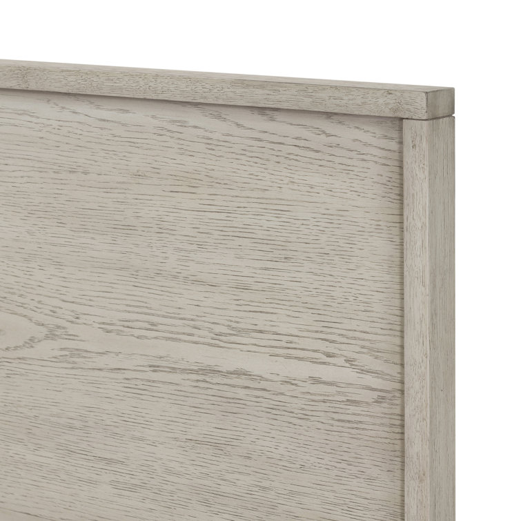 Elegant Vintage White Oak Queen Panel Bed with Headboard