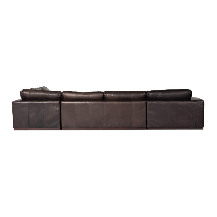 Colt Dark Brown Leather 4-Piece Chaise Sectional