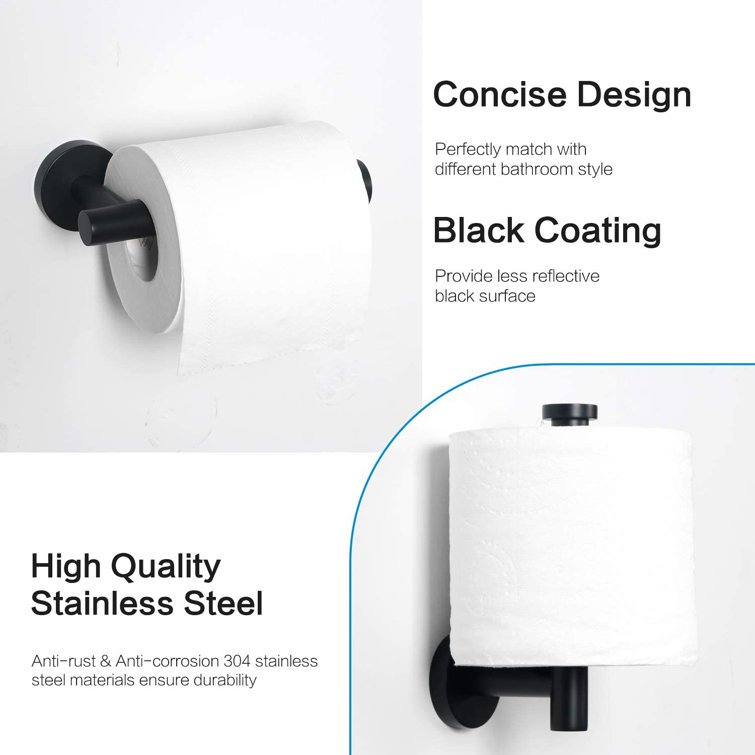 Stainless Steel Black 5-Piece Modern Bathroom Hardware Set