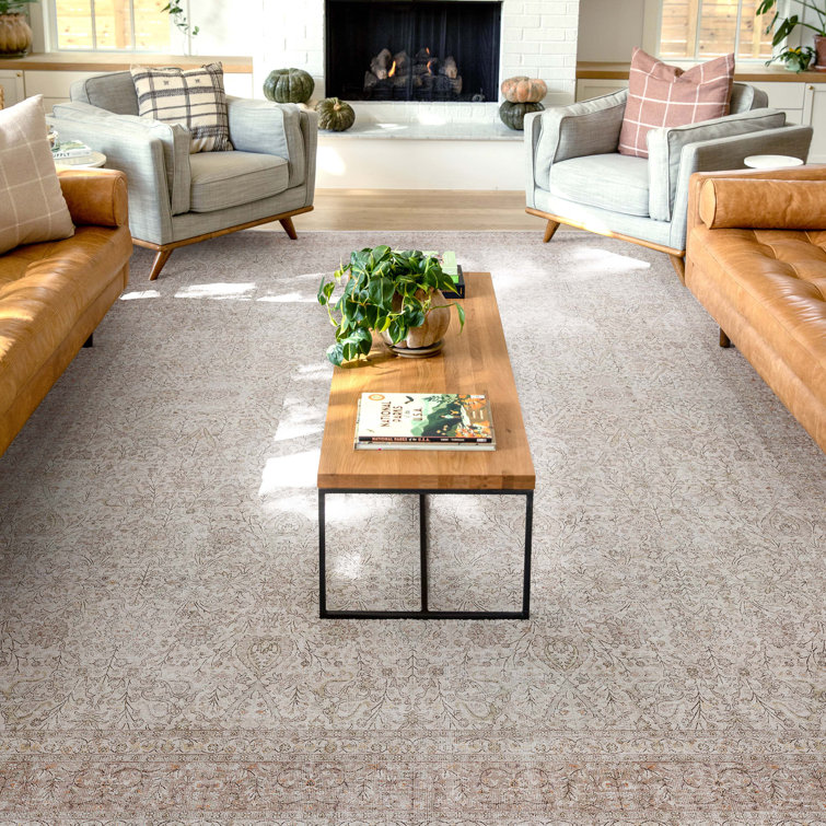 Beige 8' x 10' Flat-Weave Chenille Area Rug