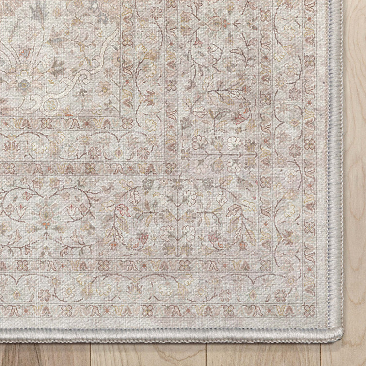 Ivory & Cream Vintage Oriental Chenille Area Rug 3'11" x 5'3"