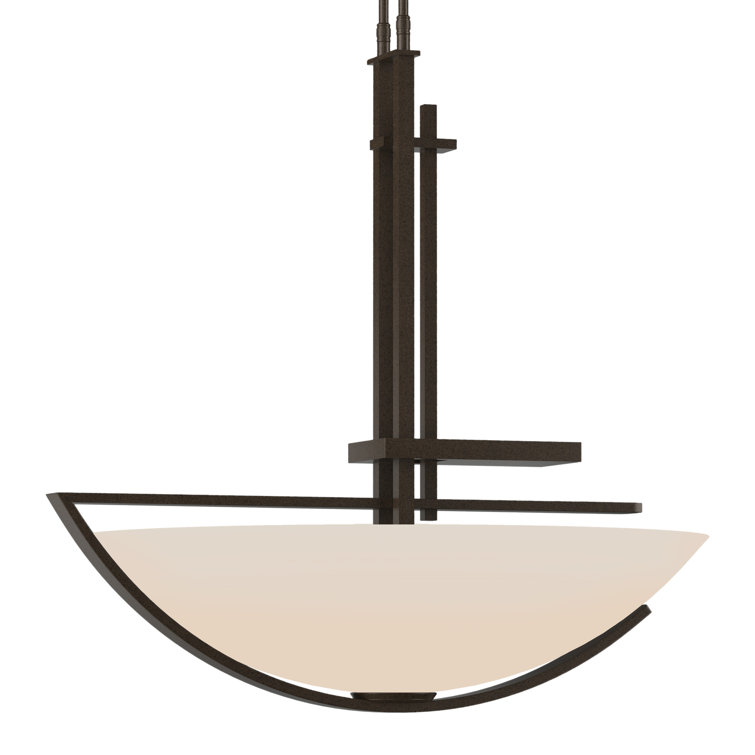 Ondrian 26" Bronze Opal Glass Bowl Pendant Light