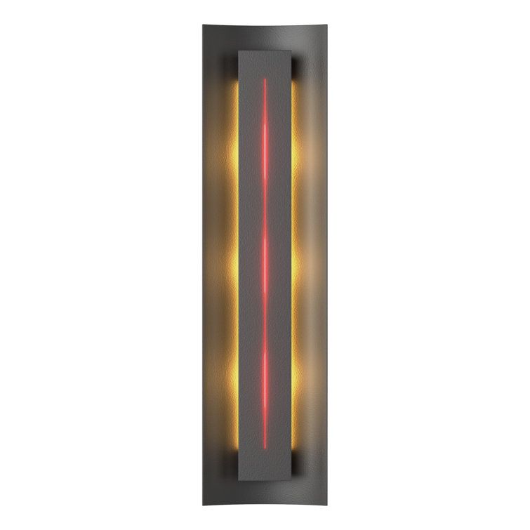 Gallery Ivory Art Glass & Dark Smoke Hand-Forged Sconce