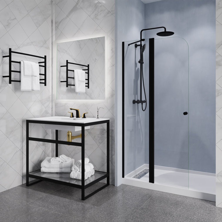 Matte Black and Brushed Gold Widespread Bathroom Faucet with Drain Assembly