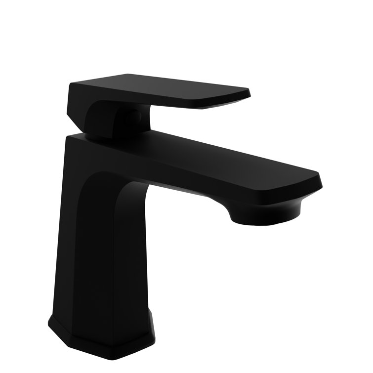 Matte Black Single Handle Bathroom Faucet with Pop-Up Drain