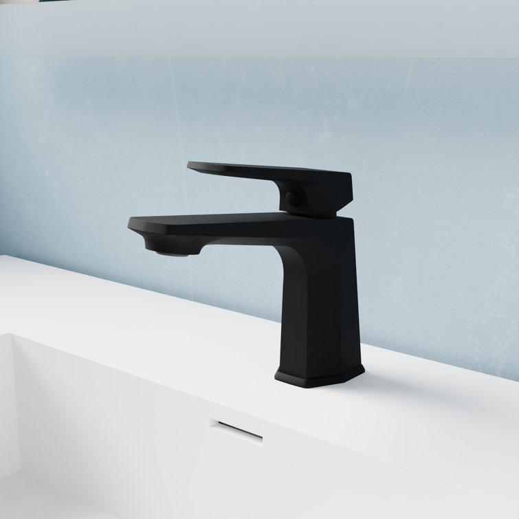 Matte Black Single Handle Bathroom Faucet with Pop-Up Drain