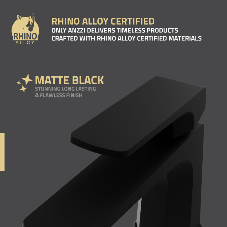 Matte Black Single Handle Bathroom Faucet with Pop-Up Drain